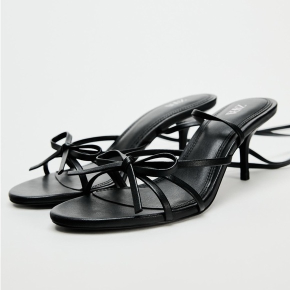 ZARA TIED HEELED SANDALS - Picture 5 of 9